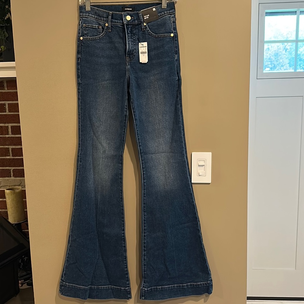 Express mid rise 70s flare jeans
